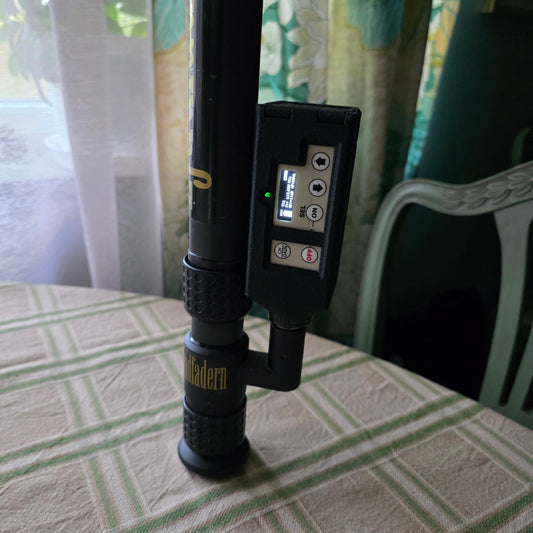 Wisycom MTB40S plug-on transmitter fitted with a CrabShell protective case