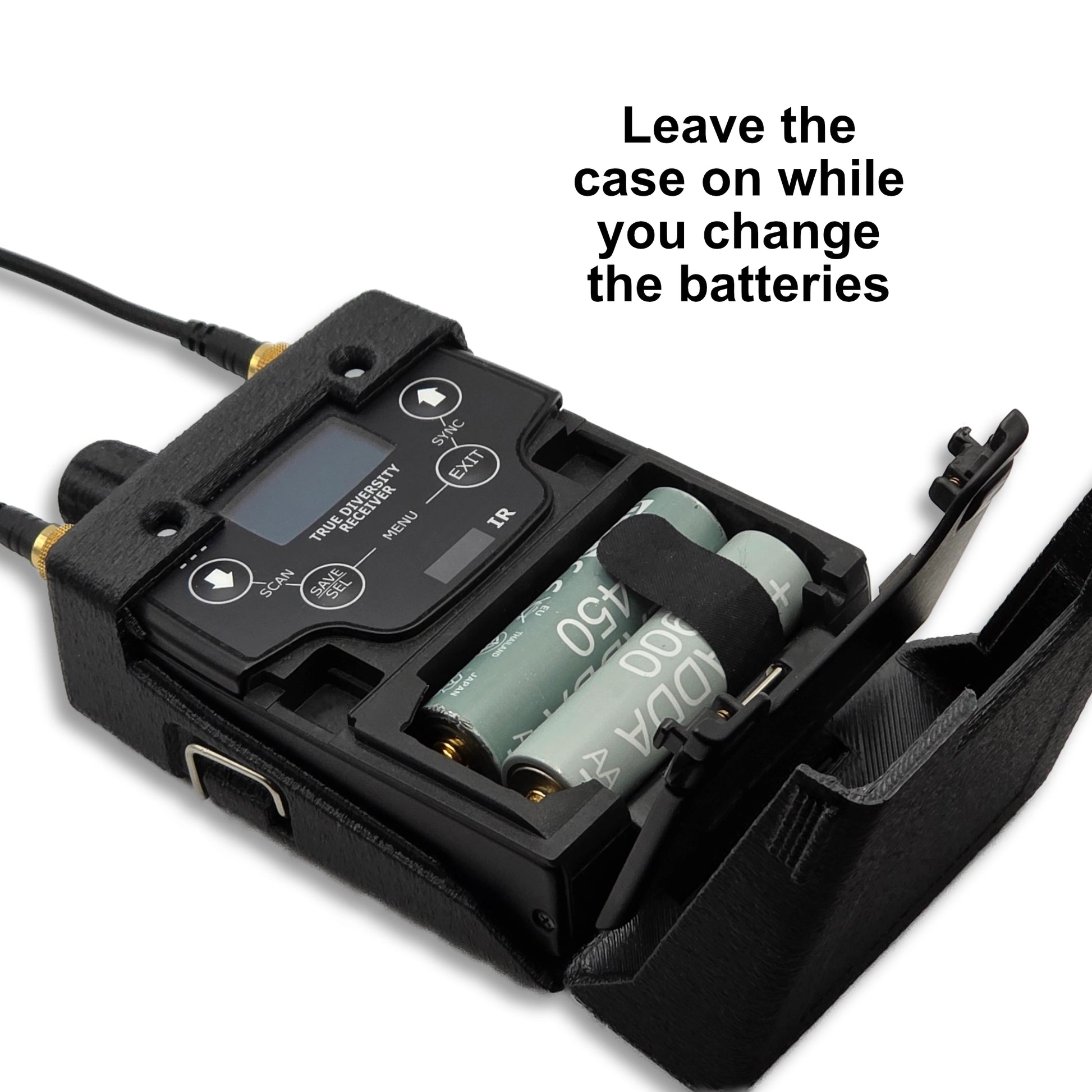 Wisycom MPR50 IEM with a CrabShell Case - open hatch
