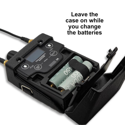 Wisycom MPR50 IEM with a CrabShell Case - open hatch